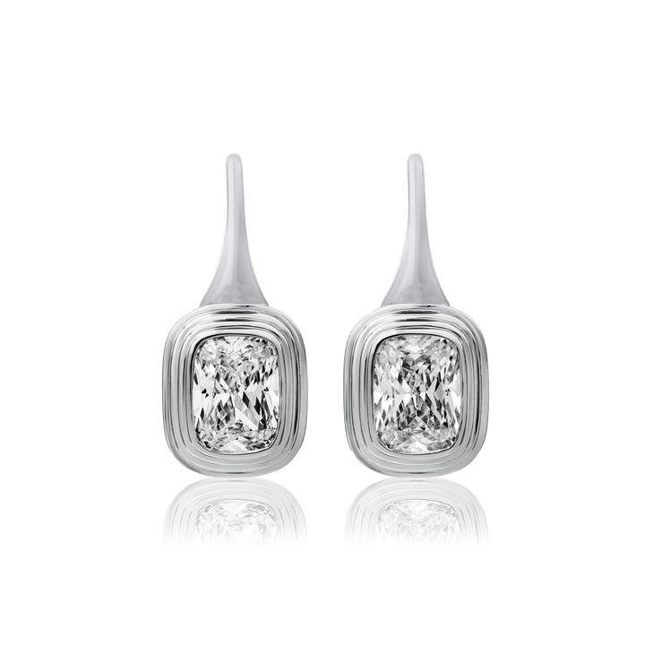 Triple Bezel Drop Earrings