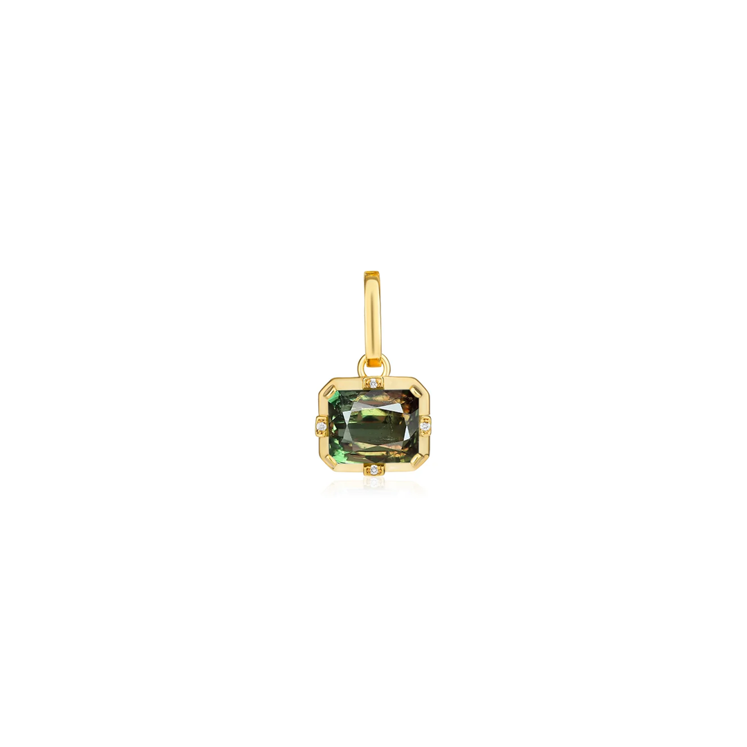 Detachable Colored Stone Drop Pendant