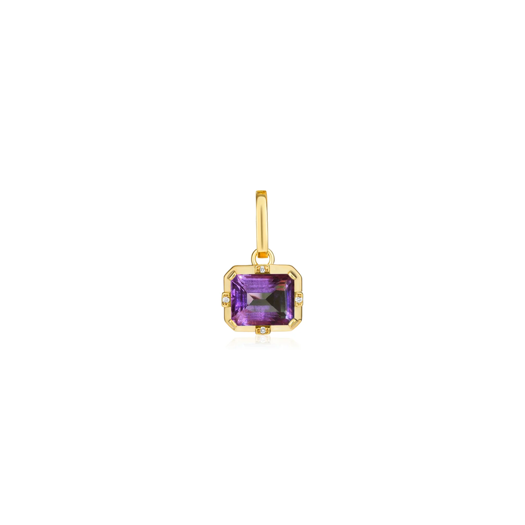 Detachable Colored Stone Drop Pendant