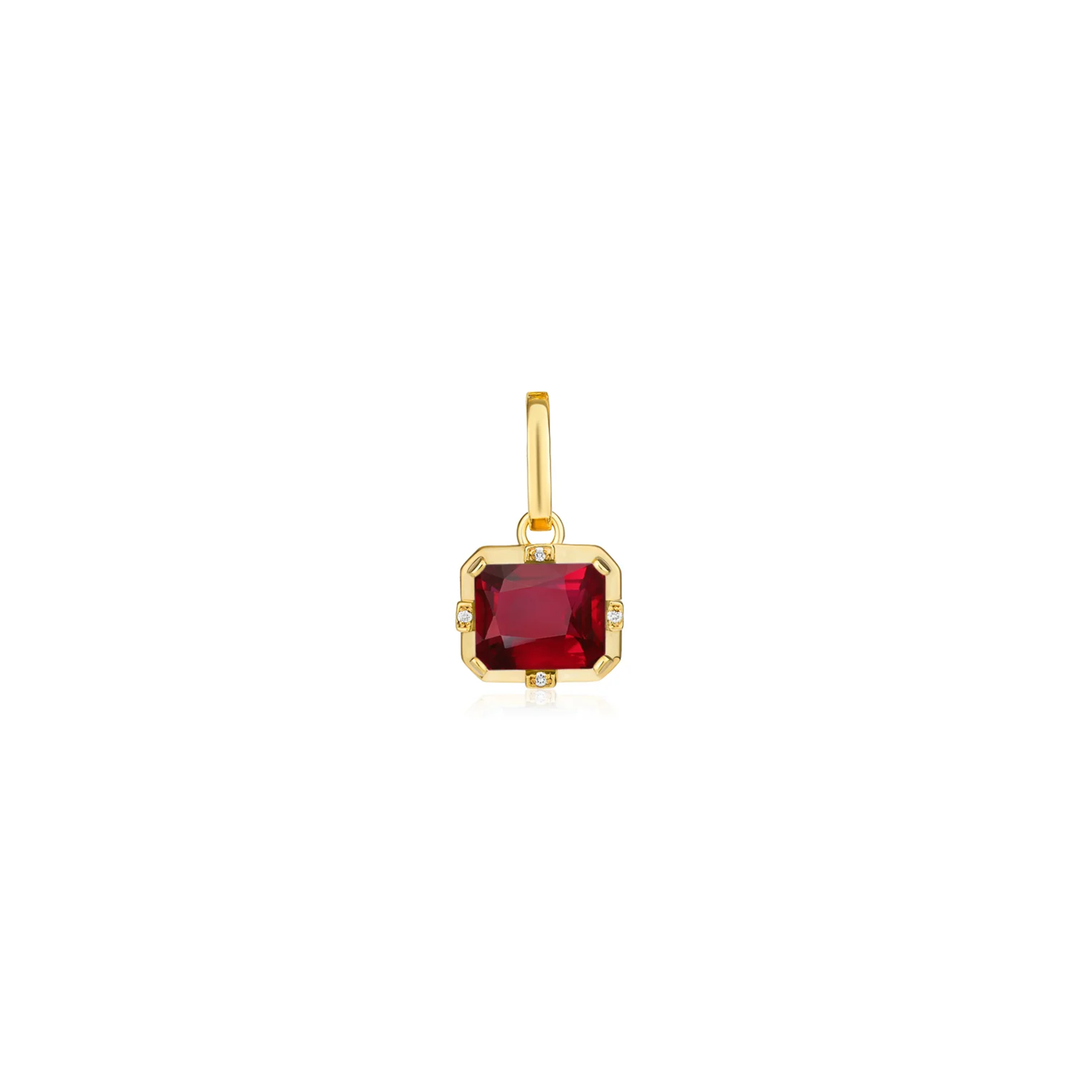 Detachable Colored Stone Drop Pendant