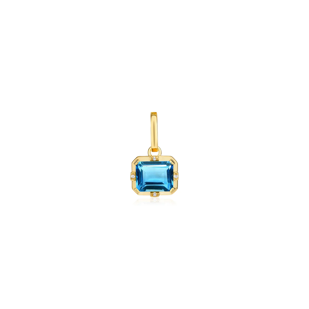 Detachable Colored Stone Drop Pendant
